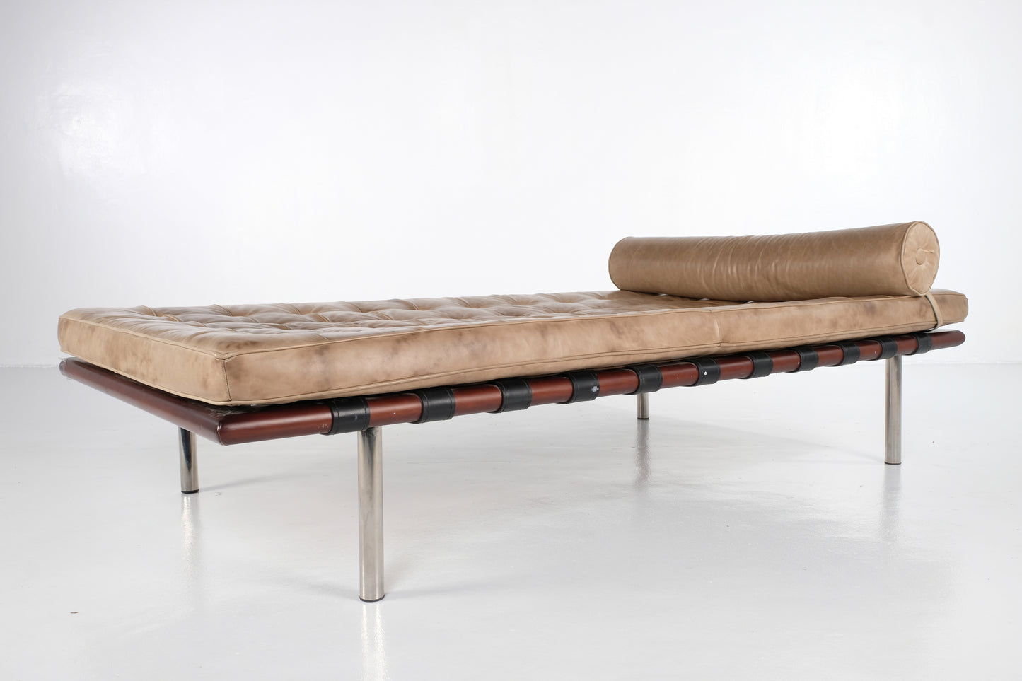 PU CHESTERFIELD LEATHER MATTRESS WITH BED FRAME