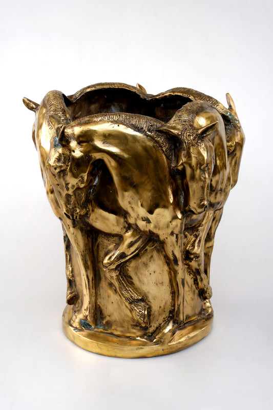 ART DECO “GOLDEN 5 STALLIONS HORSES HEAD”