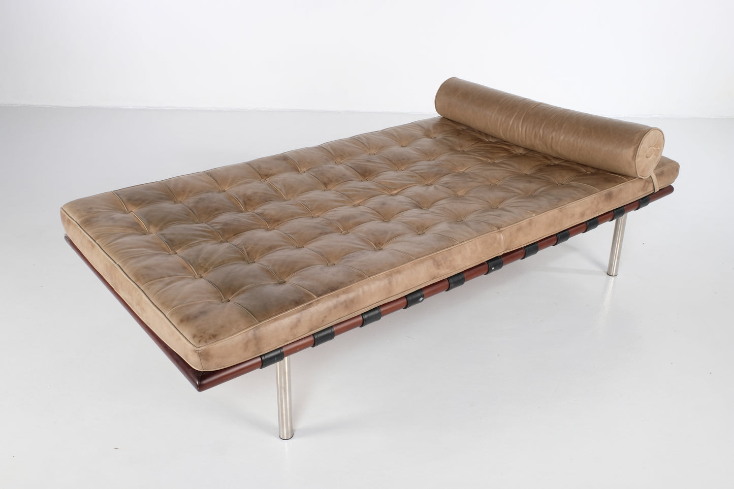 PU CHESTERFIELD LEATHER MATTRESS WITH BED FRAME